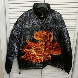 Trust Sports Collection Mens Jacket Size XL Bomber Rattlesnake Red Full Zip.